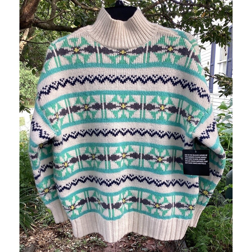 American Eagle Outfitters Sweater Knit Faire Isle Nordic Look Oversized Fit XXS